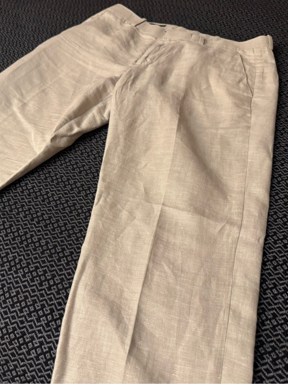 Perry Ellis 32x30 Men's Light Tan Linen Cotton Blend Chinos - Straight Fit